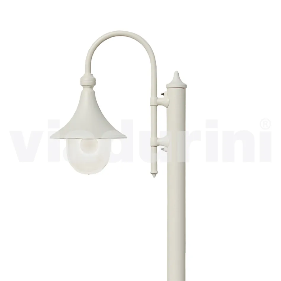 White aluminium garden lamp with 1 light produced in Italy, Anusca Viadurini