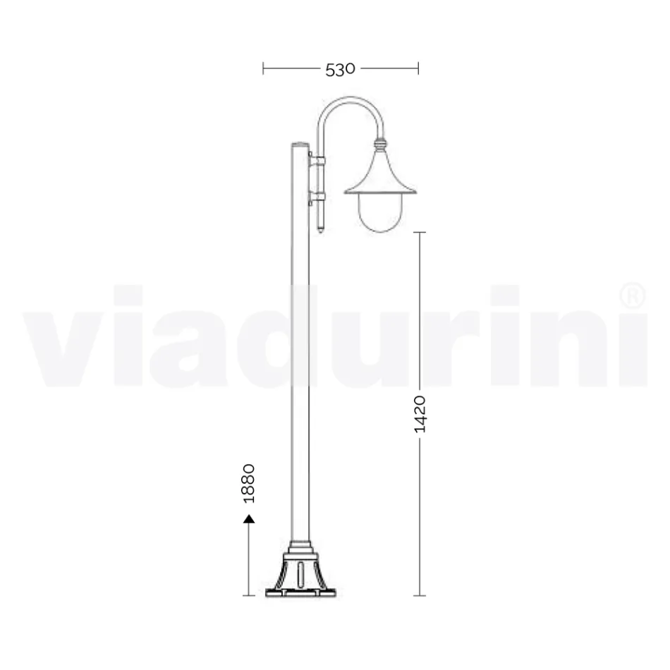 White aluminium garden lamp with 1 light produced in Italy, Anusca Viadurini