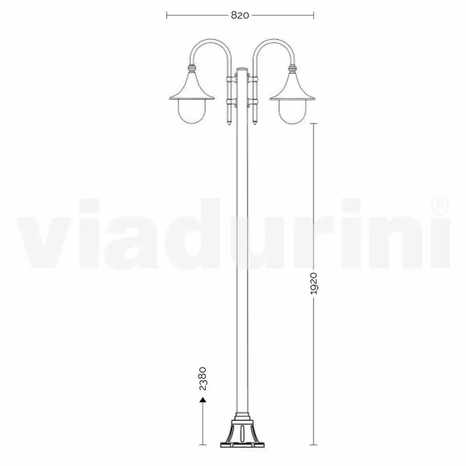 Garden lamp in white die-cast aluminium made Italy, Anusca Viadurini