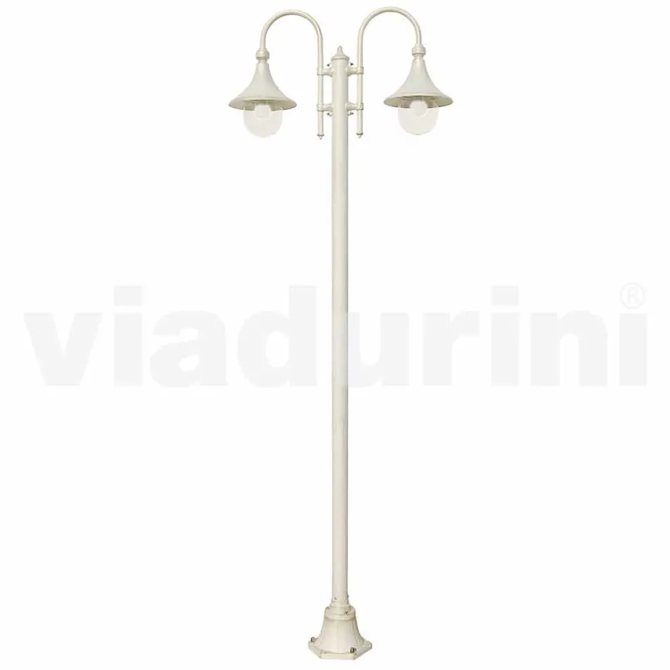 Garden lamp in white die-cast aluminium made Italy, Anusca Viadurini