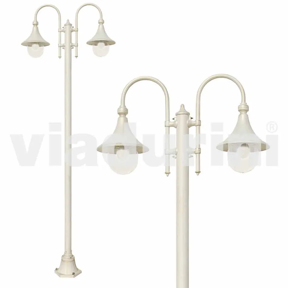 Garden lamp in white die-cast aluminium made Italy, Anusca Viadurini