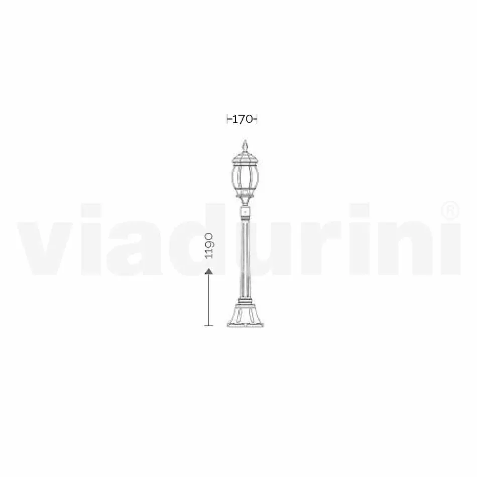 Garden lamp in die-cast aluminium made in Italy, Anika Viadurini