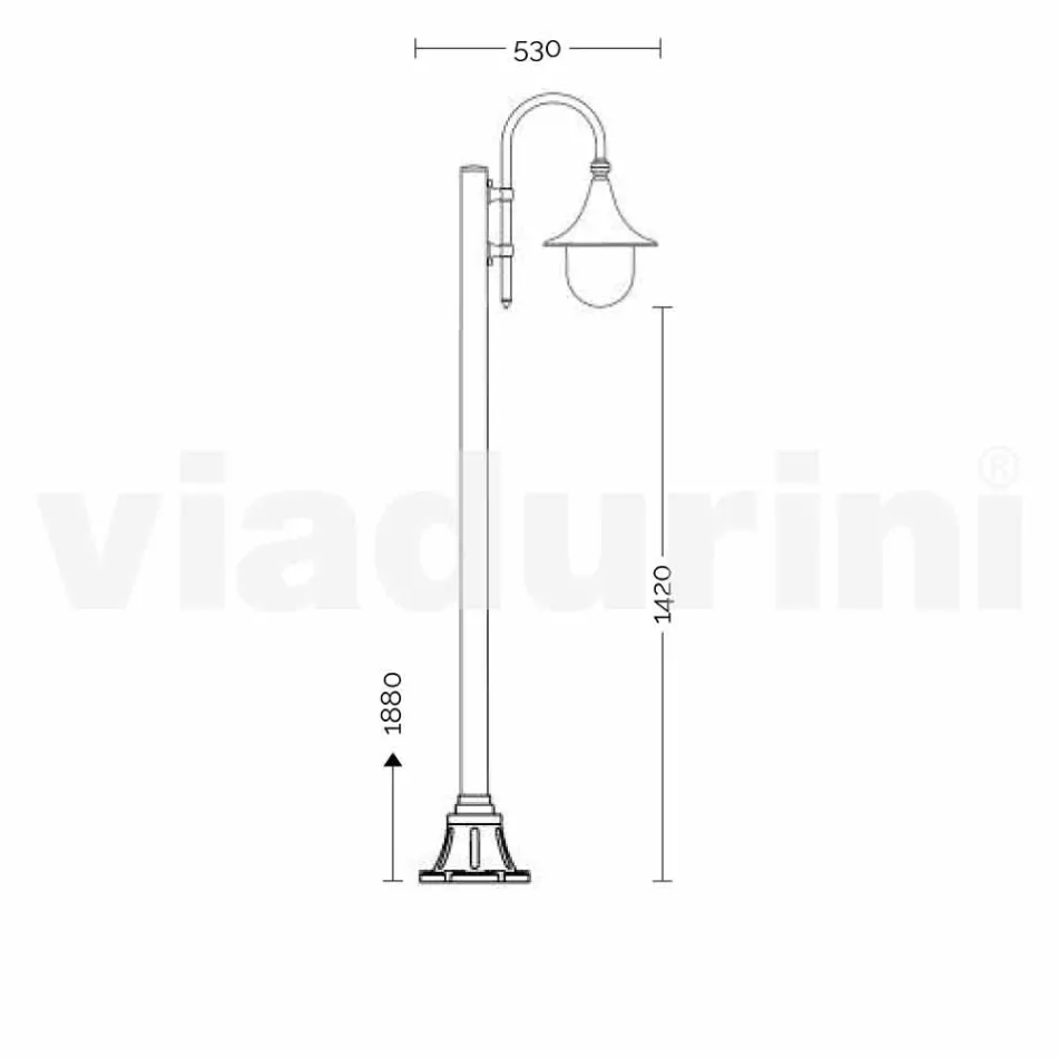 Garden lamp in die-cast aluminium made in Italy, Anusca Viadurini