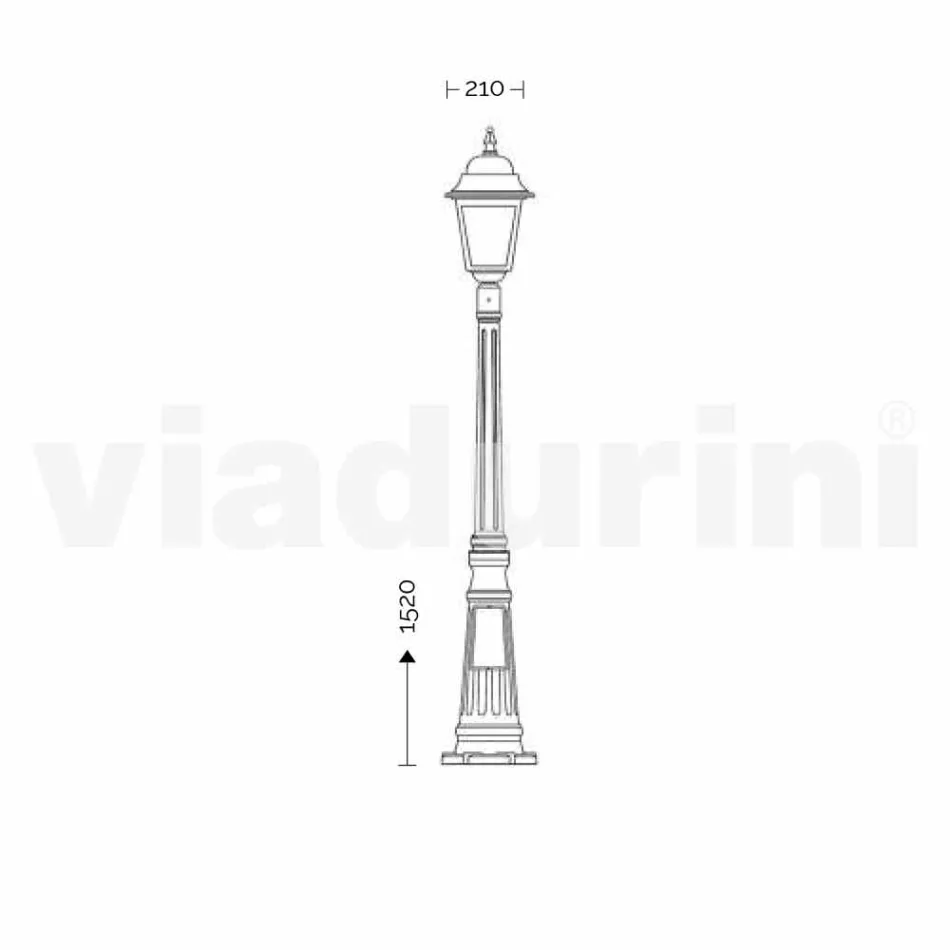 Garden lamp in die-cast aluminium made in Italy, Aquilina Viadurini
