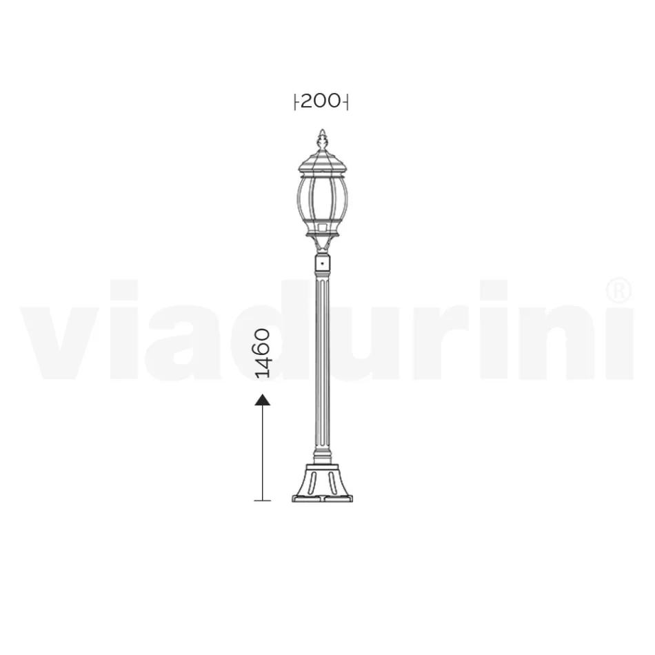 Vintage Style Aluminium Garden Lamp Made in Italy - Leona Viadurini