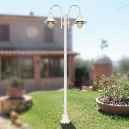 Vintage Garden Lamp 2 Lights in Aluminium Made in Italy - Cassandra Viadurini