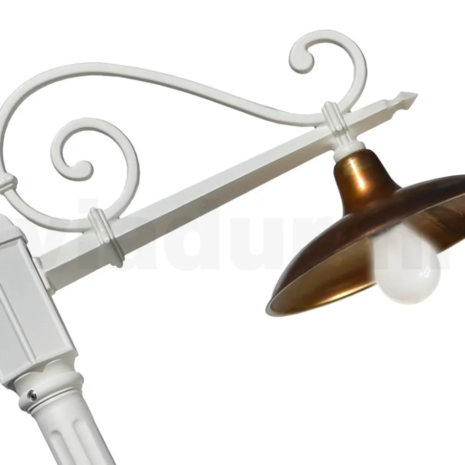 Vintage Garden Lamp in Aluminium and Brass Made in Italy - Adela Viadurini