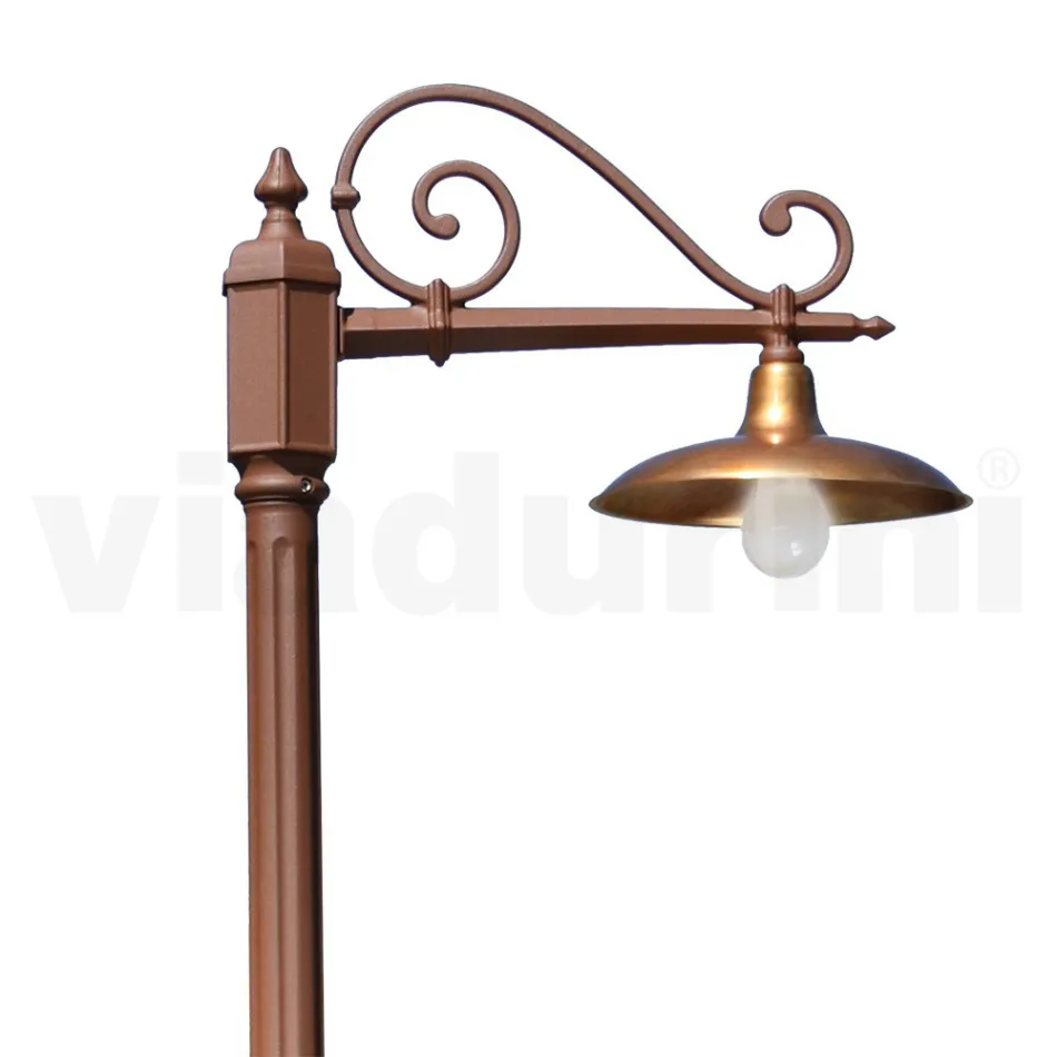 Vintage Garden Lamp in Aluminium and Brass Made in Italy - Adela Viadurini