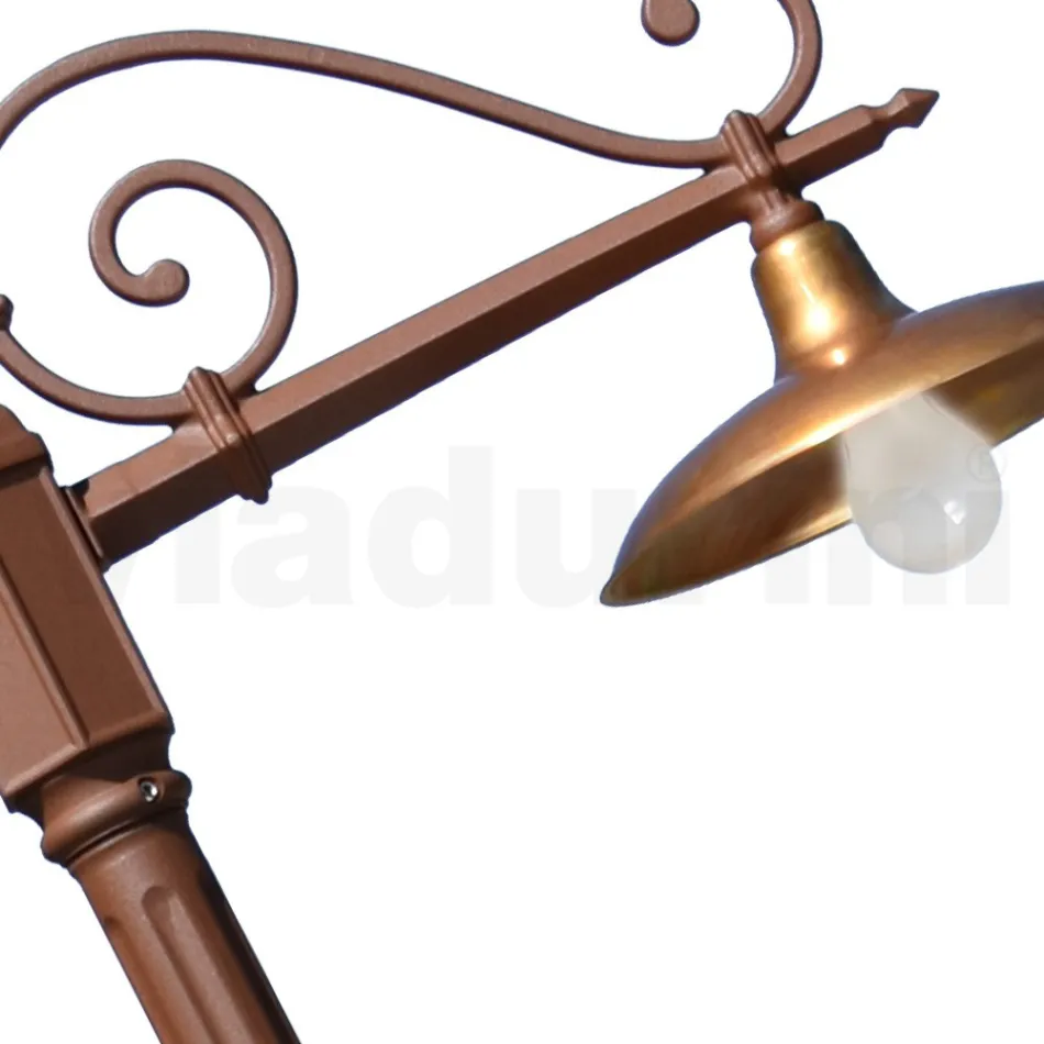 Vintage Garden Lamp in Aluminium and Brass Made in Italy - Adela Viadurini