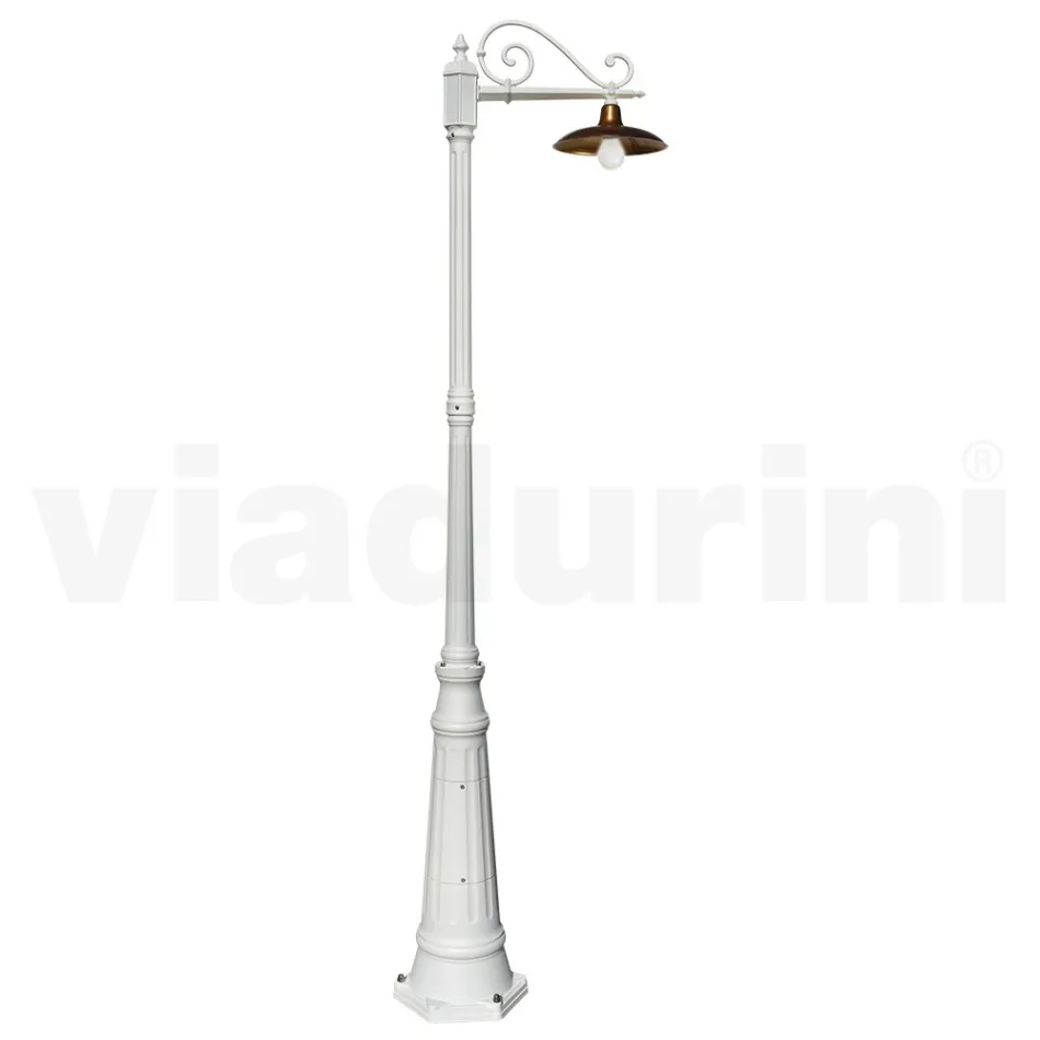 Vintage Garden Lamp in Aluminium and Brass Made in Italy - Adela Viadurini