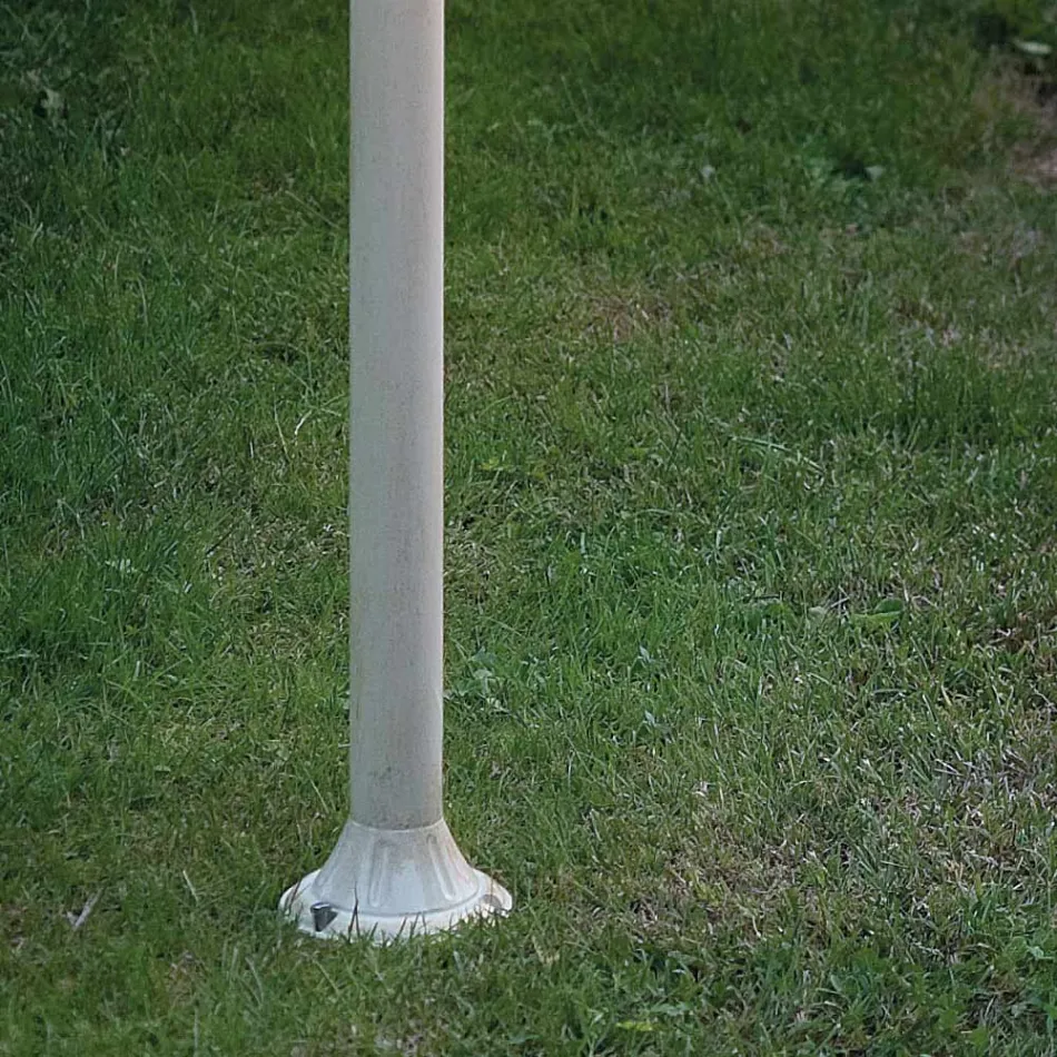 Outdoor Street Lamp White Aluminium and Hand Painted Flowers Decor - Imperia Viadurini