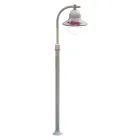 Outdoor White Aluminium Lamppost and Hand Painted Flowers Decor - Imperia Viadurini