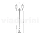 Garden Lamp 2 Lights in Aluminium Vintage Style Made in Italy - Leona Viadurini