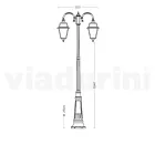 Garden Lamp with 2 Lights in Aluminium and Glass Made in Italy - Vivian Viadurini