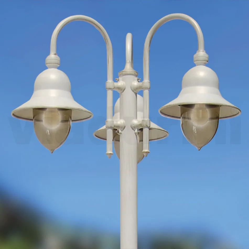 Garden Lamp with 3 Lights in Aluminium Made in Italy - Cassandra Viadurini