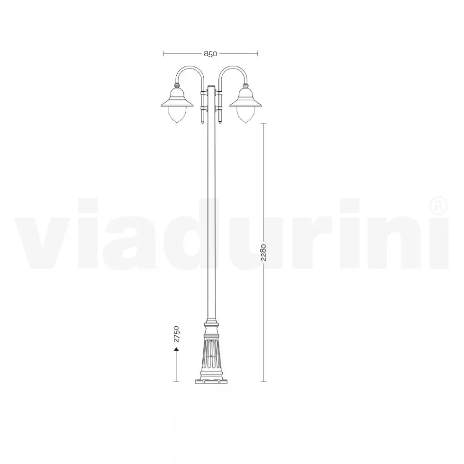 Garden Lamp with 3 Lights in Aluminium Made in Italy - Cassandra Viadurini