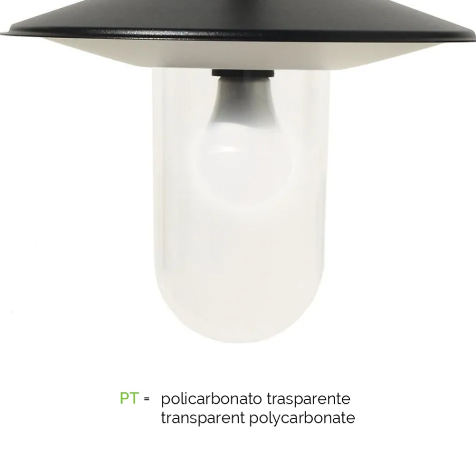 Vintage Style Garden Lamp in Grey Aluminium Made in Italy - Belen Viadurini