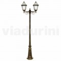 Outdoor two-lights lamppost made with aluminium, made in Italy, Kristel