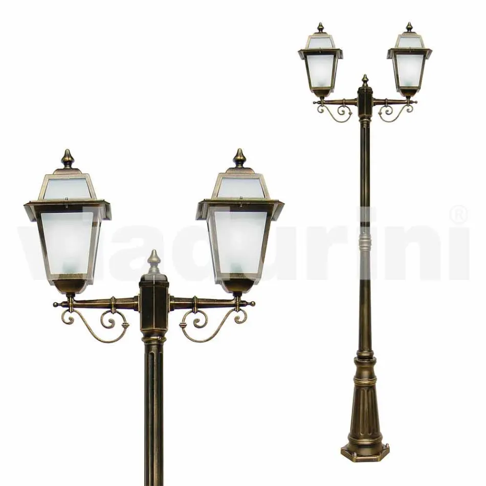 Outdoor lamp with two lights in aluminium made in Italy, Kristel Viadurini