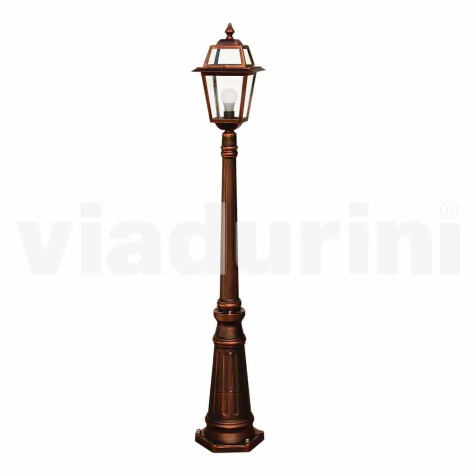 Outdoor lamp post in die-cast aluminium made in Italy, Kristel Viadurini