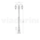 Lamppost Vintage Style 2 Lights in Anthracite Aluminium Made in Italy - Empire Viadurini
