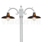 Vintage Style Street Lamp 2 Lights in Aluminium and Brass Made in Italy - Adela Viadurini