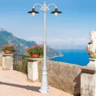 Vintage Style Street Lamp 2 Lights in Aluminium and Brass Made in Italy - Adela Viadurini