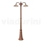 Vintage Style Street Lamp 2 Lights in Aluminium and Brass Made in Italy - Adela Viadurini