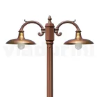 Vintage Style Street Lamp 2 Lights in Aluminium and Brass Made in Italy - Adela Viadurini