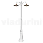 Vintage Style Street Lamp 2 Lights in Aluminium and Brass Made in Italy - Adela Viadurini