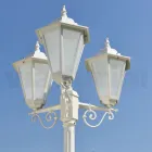 Vintage Style Street Lamp 3 Lights in Aluminium and Glass Made in Italy - Terella Viadurini