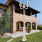 Vintage Style Street Lamp with 3 Lights in White Aluminium Made in Italy - Dodo Viadurini