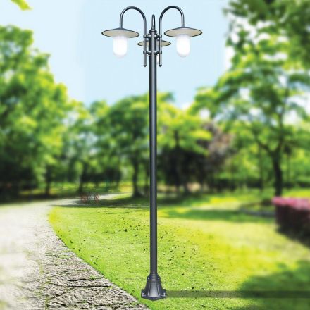 Vintage Style Street Lamp with 3 Lights in Aluminium Made in Italy - Belen Viadurini