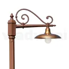 Vintage Style Street Lamp in Corten Aluminium and Brass Made in Italy - Adela Viadurini