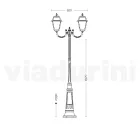 Vintage Lamppost with 2 Lights in Aluminium and Glass Made in Italy - Doroty Viadurini
