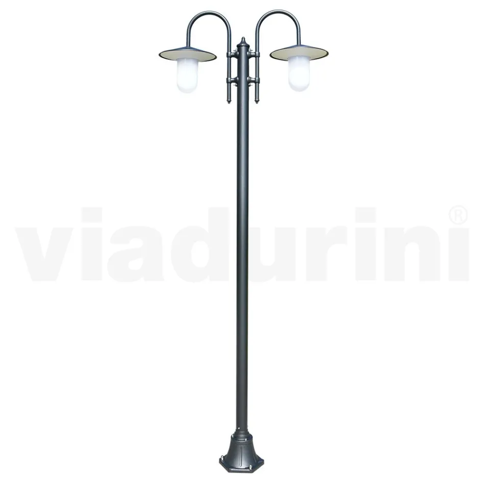 Vintage Garden Lamp 2 Lights in Aluminium Made in Italy - Belen Viadurini