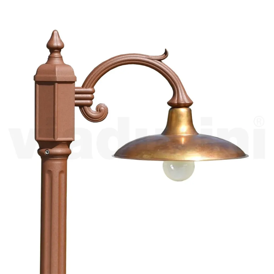 Vintage Lamp in Aluminium with Diffuser in Brass Made in Italy - Adela Viadurini