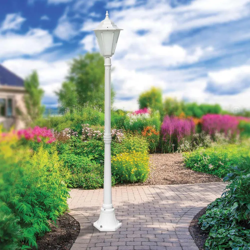 Vintage Outdoor Lamp in White Aluminium Made in Italy - Terella Viadurini