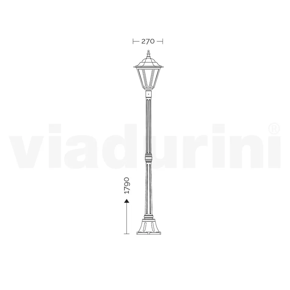 Vintage Outdoor Lamp in White Aluminium Made in Italy - Terella Viadurini