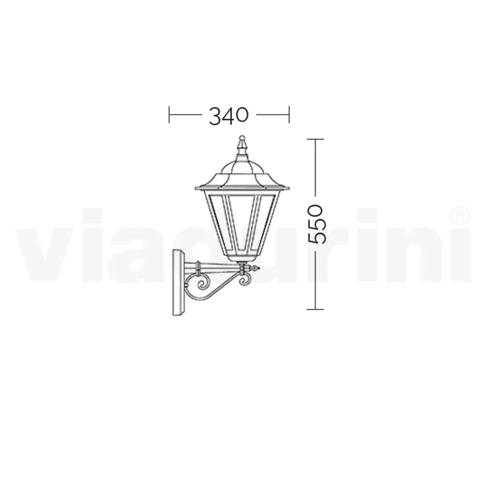 Garden Wall Lantern in Die-Cast Aluminium Made in Italy - Pinako Viadurini