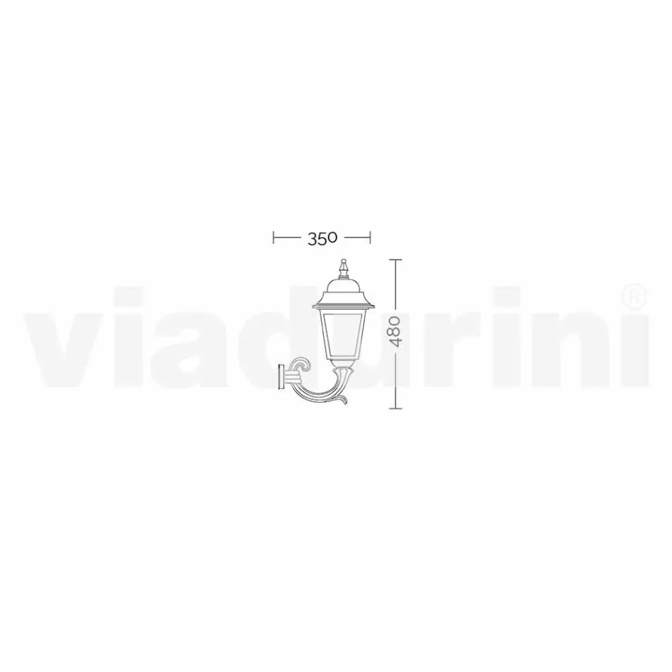 Wall garden aluminium lantern made in Italy, Aquilina Viadurini