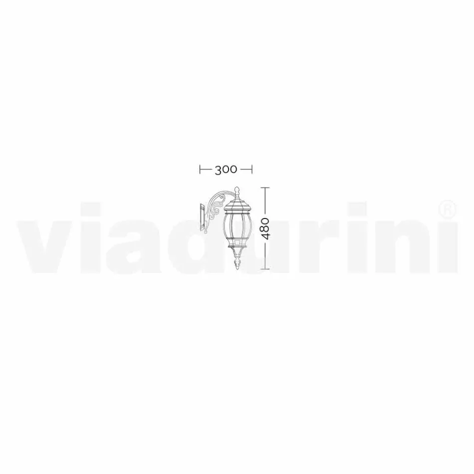 Anika, a wall garden lantern made of aluminium produced in Italy Viadurini