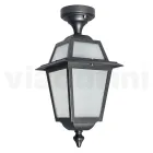 Garden Ceiling Lantern in Anthracite Aluminium and Sandblasted Glass - Elric Viadurini