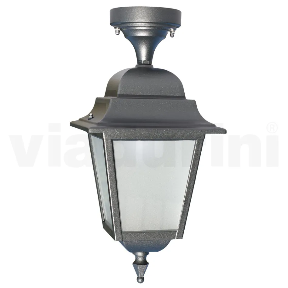 Ceiling Lantern in Die-Cast Aluminium and Glass Diffuser - Scintilla Viadurini
