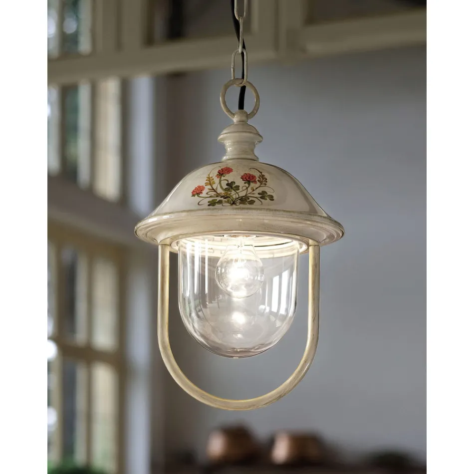 Outdoor Suspension Lantern in Hand Painted Aluminium - Bari Viadurini