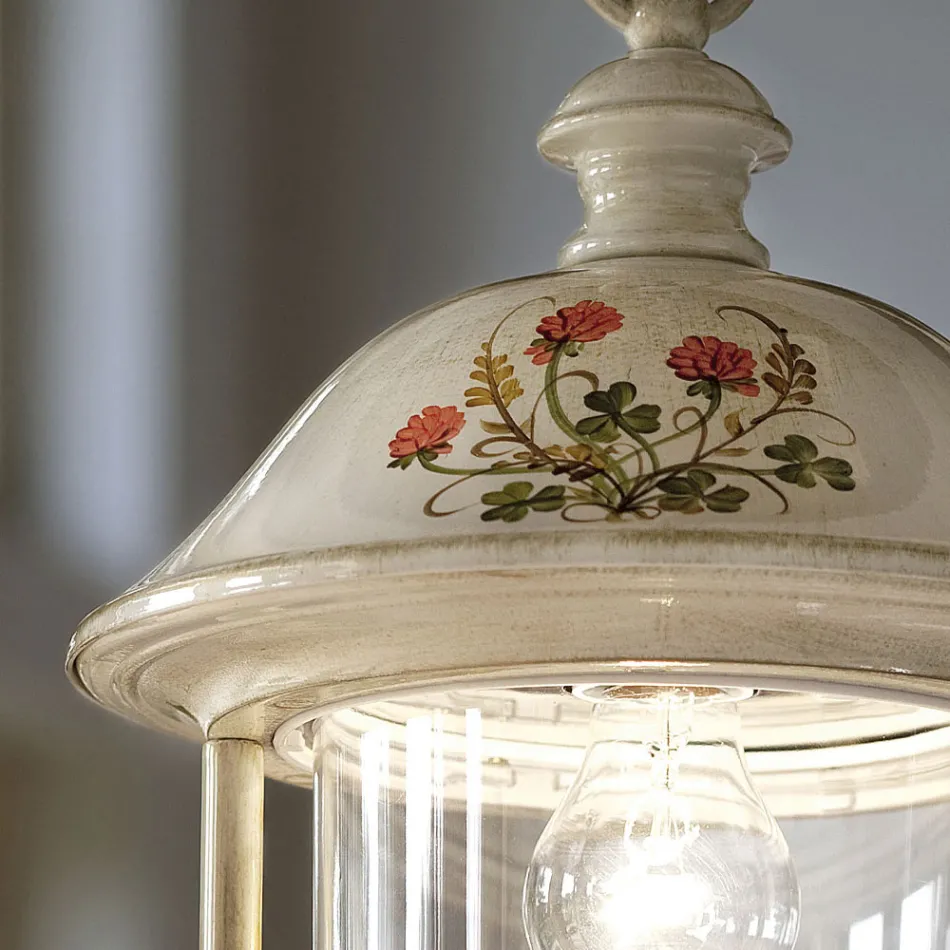 Outdoor Suspension Lantern in Hand Painted Aluminium - Bari Viadurini