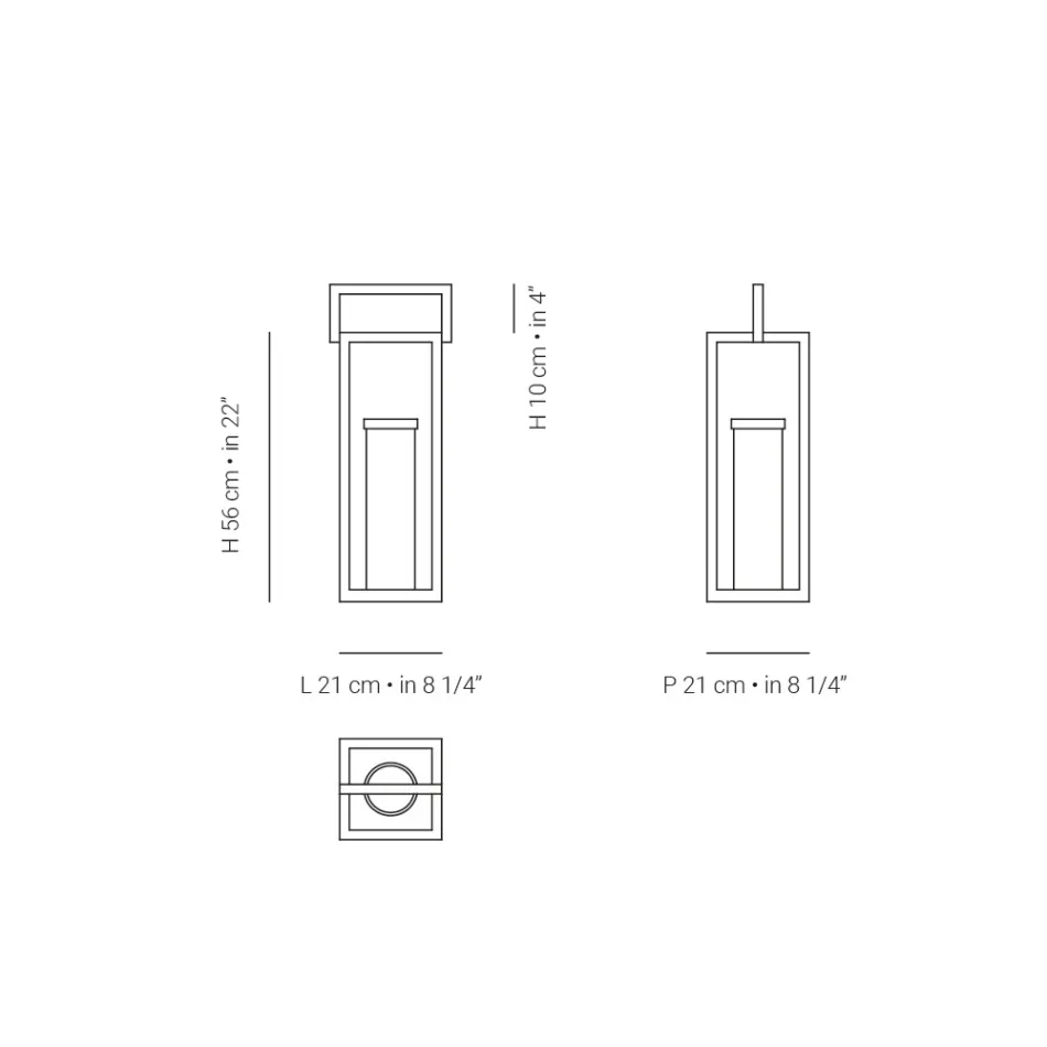Outdoor Lantern with Black Aluminium Structure Made in Italy - Eve Viadurini