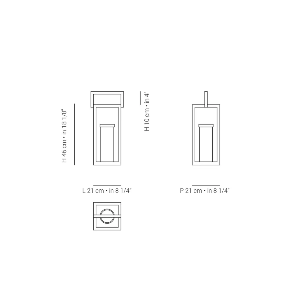 Outdoor Lantern with Black Aluminium Structure Made in Italy - Eve Viadurini