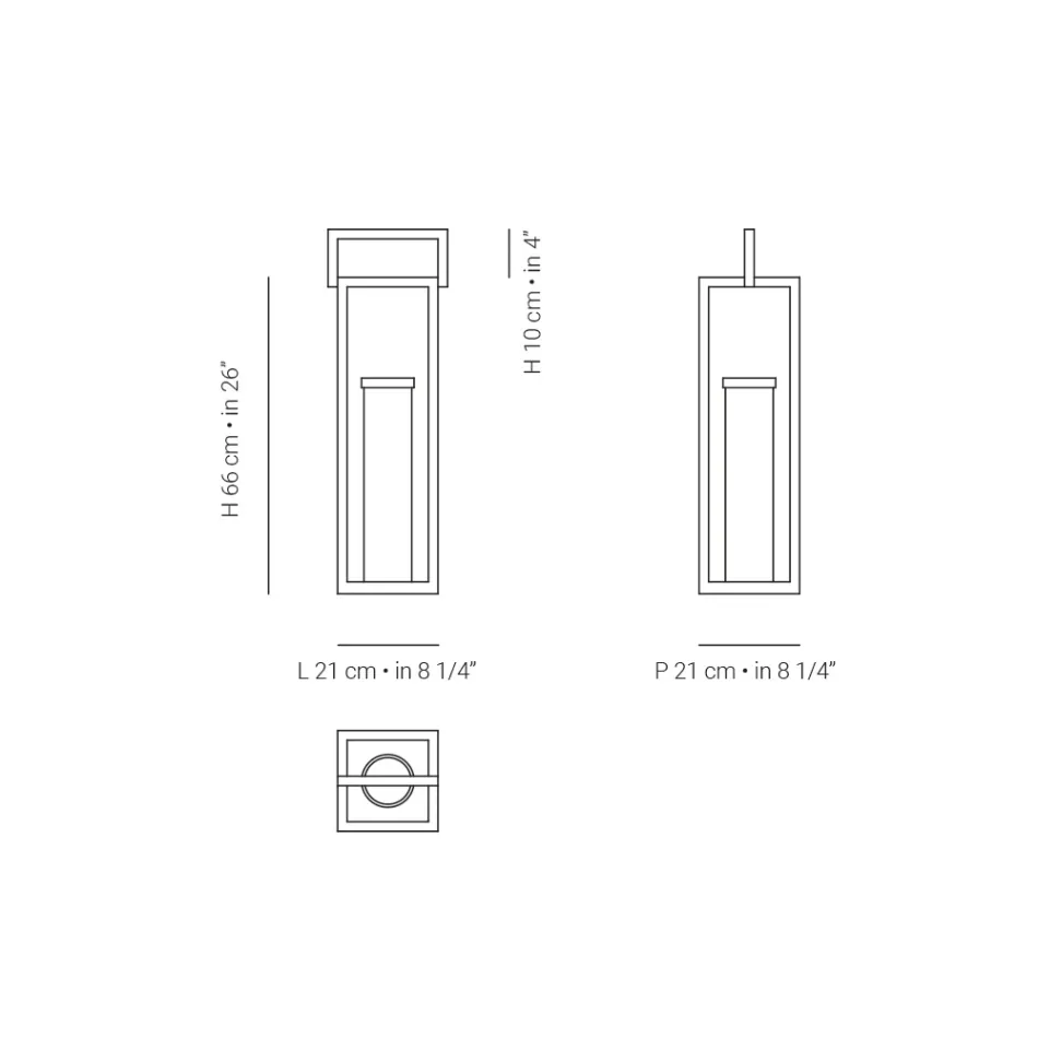 Outdoor Lantern with Black Aluminium Structure Made in Italy - Eve Viadurini