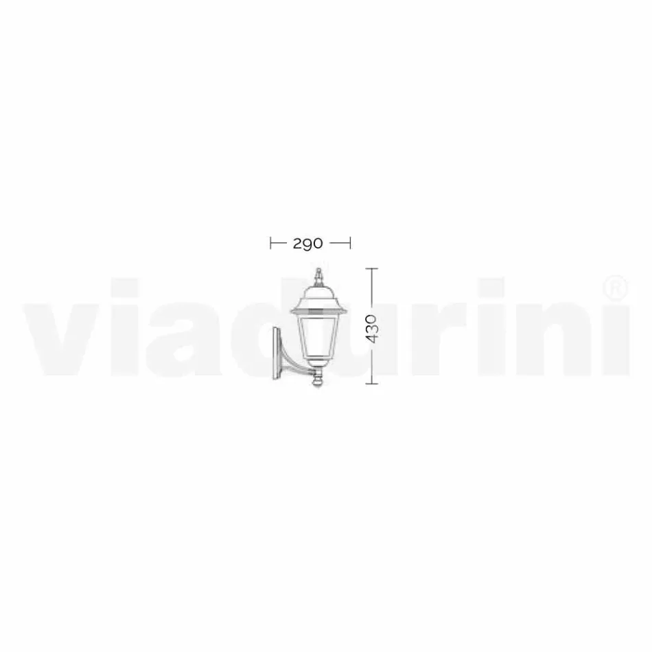 Wall garden aluminium lantern made in Italy, Aquilina Viadurini